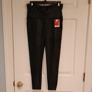 SPANX Black Faux-Leather High Waist Leggings